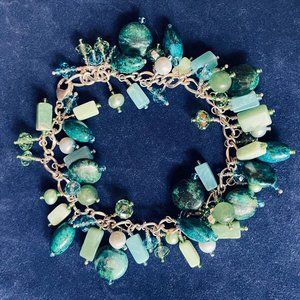 Multi-Gemstone Sterling Bracelet for Larger Wrist